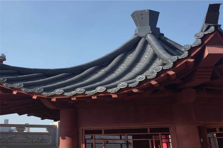 金属仿古瓦几乎适用于所有古建筑以及仿古建筑屋顶和建筑风格,仿古